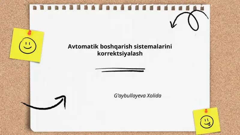 Avtomatik boshqarish tizimlari asoslari