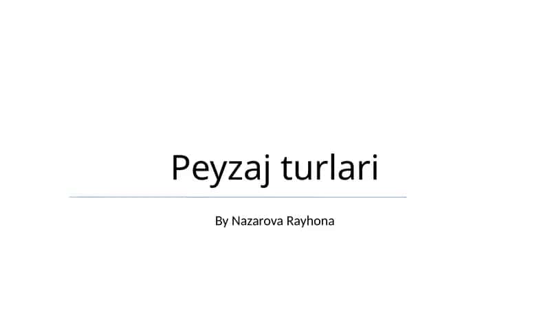 Peyzaj turlari
