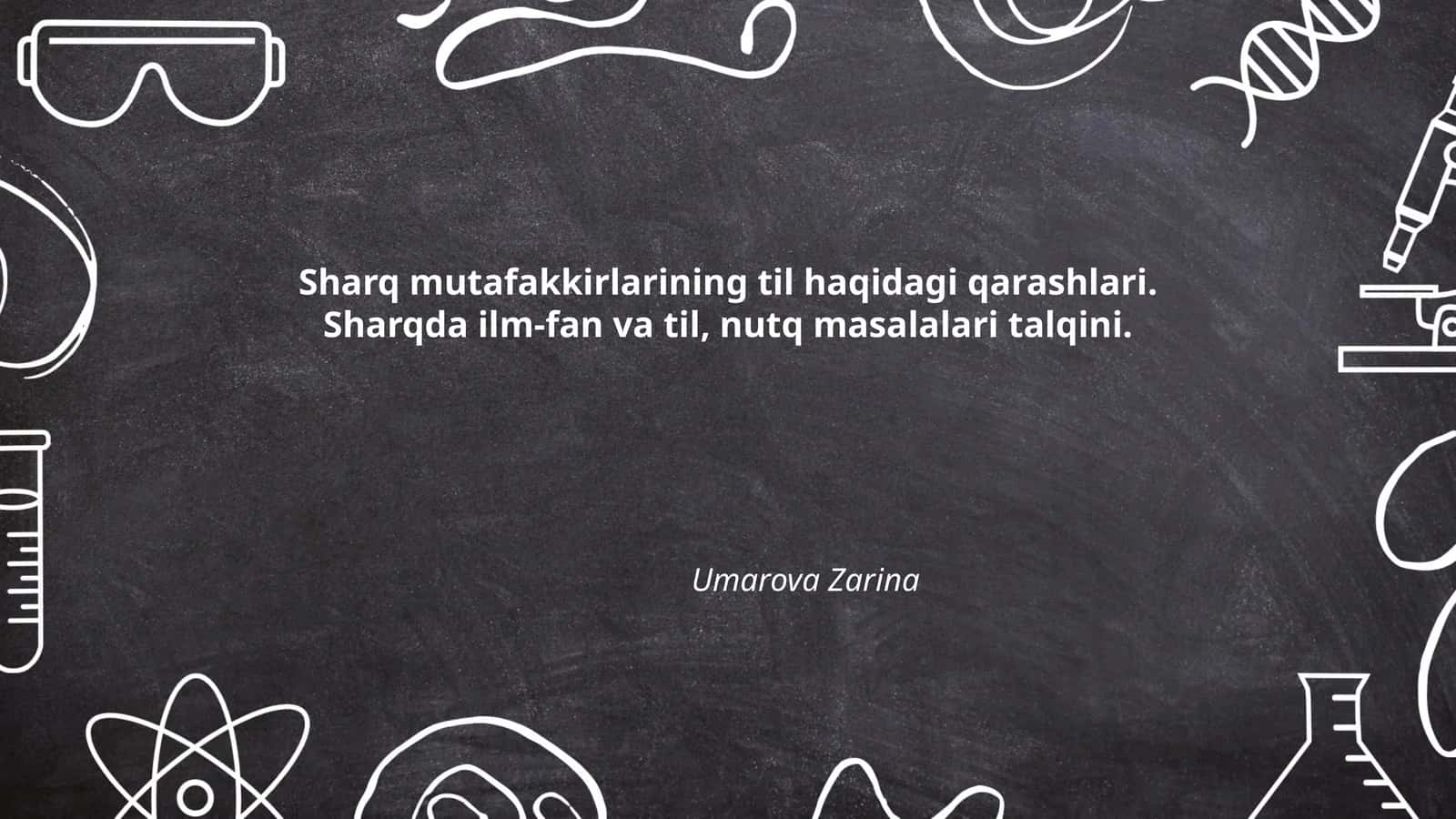 Sharq mutafakkirlarining til haqidagi qarashlari
