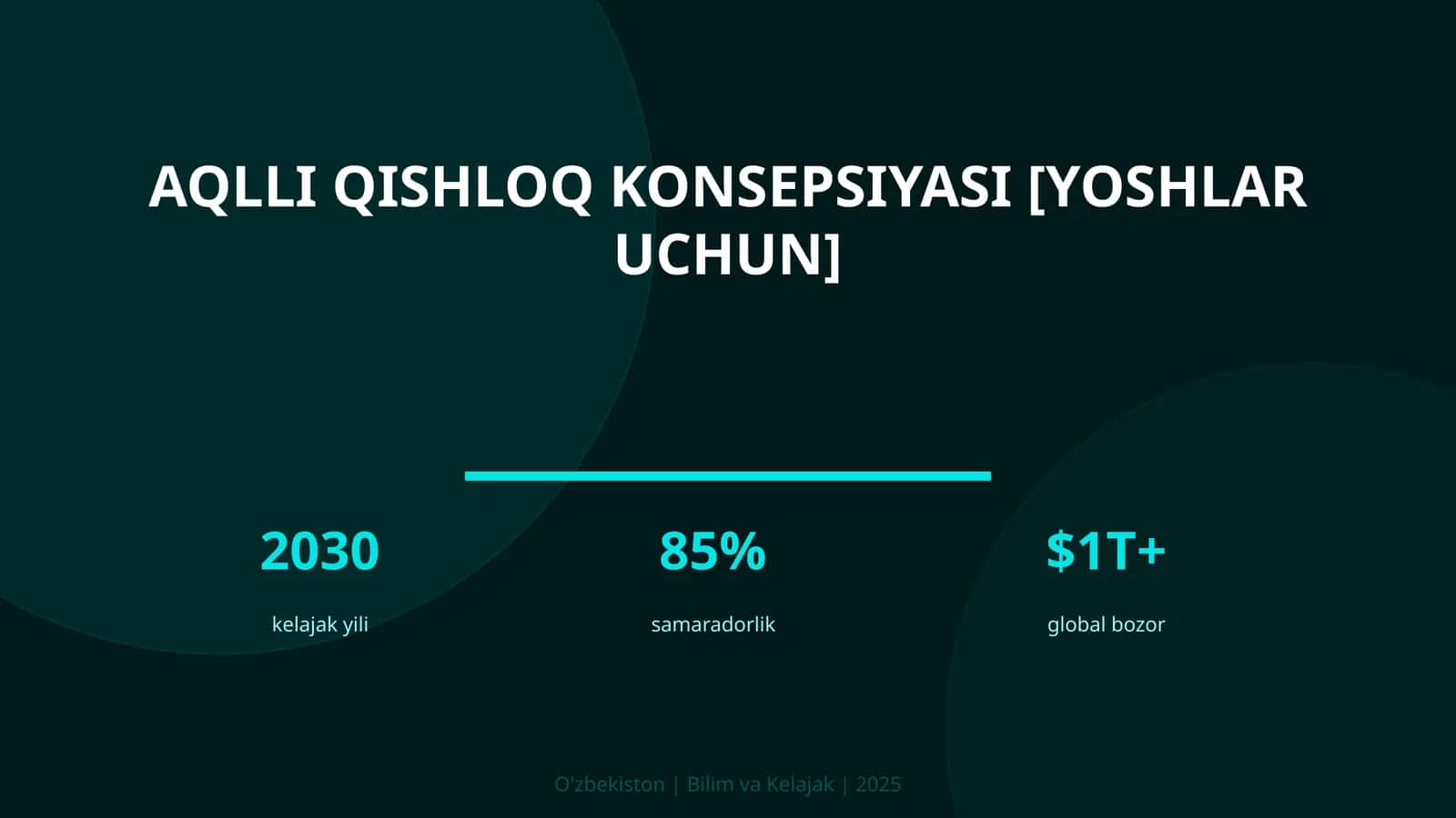 Aqlli qishloq konsepsiyasi [yoshlar uchun]