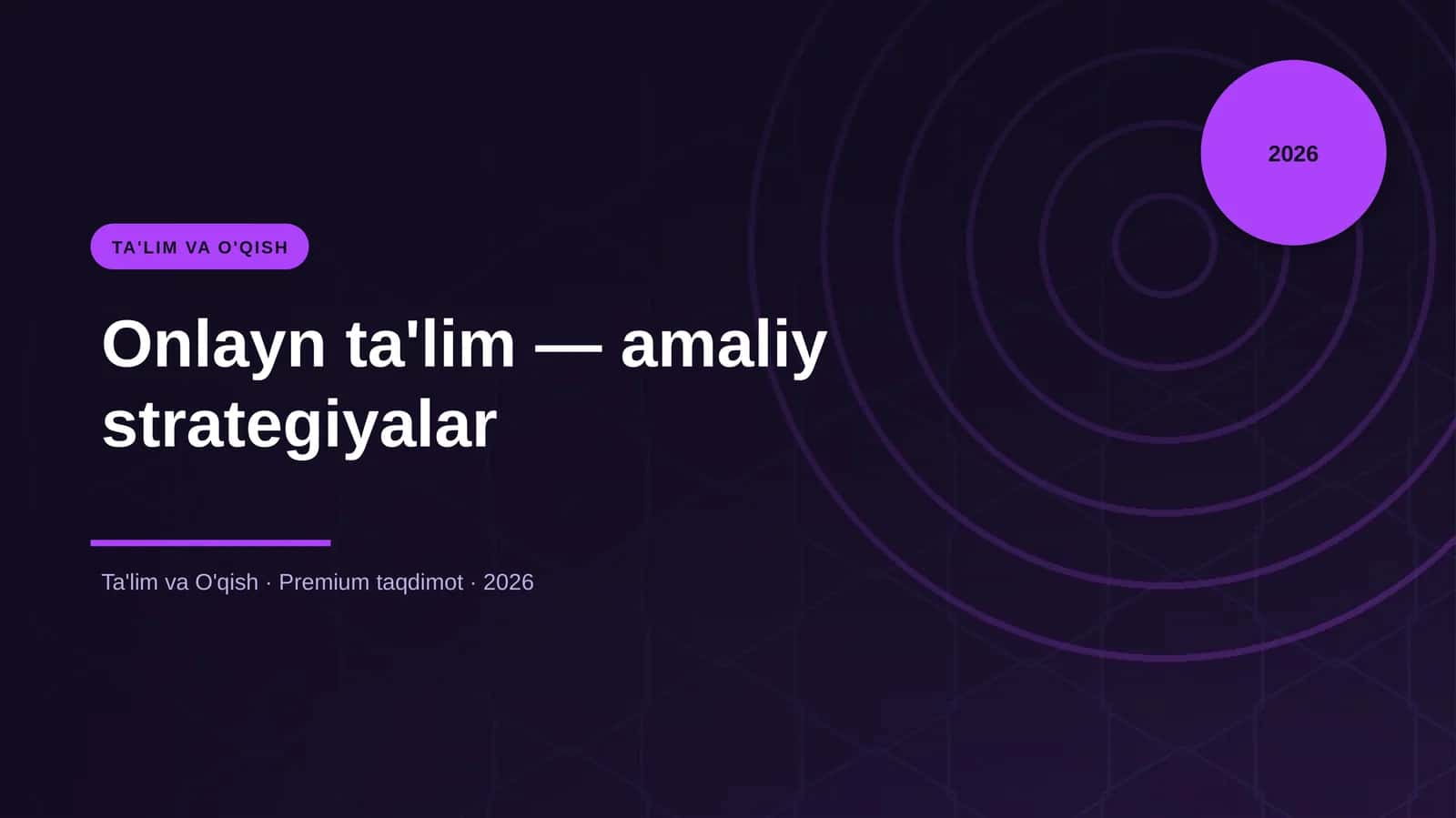 Onlayn ta'lim — amaliy strategiyalar