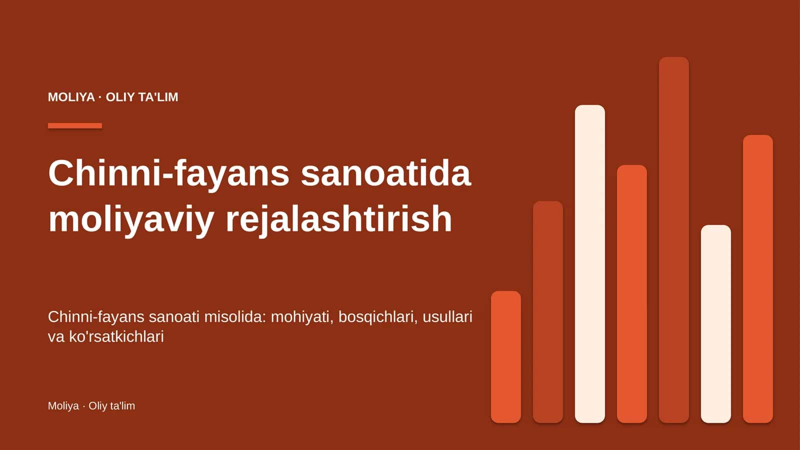 Chinni-fayans sanoatida moliyaviy rejalashtirish