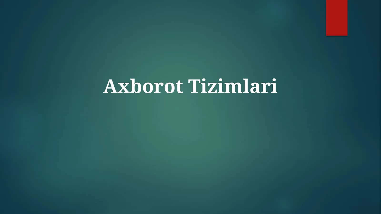 Axborot Tizimlari