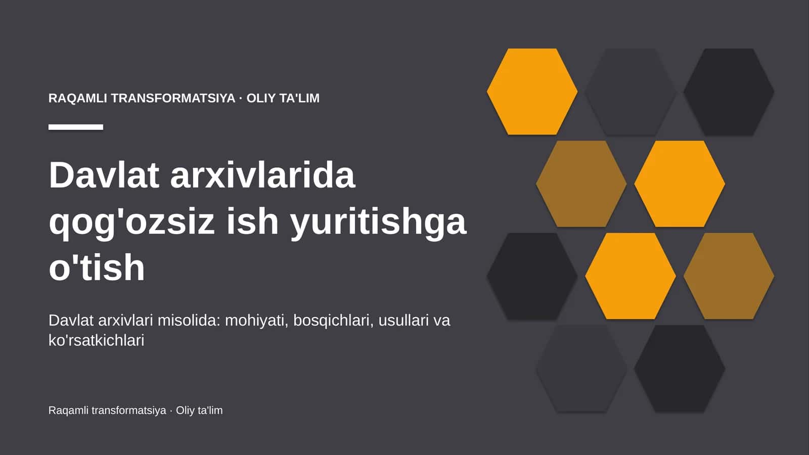 Davlat arxivlarida qog'ozsiz ish yuritishga o'tish