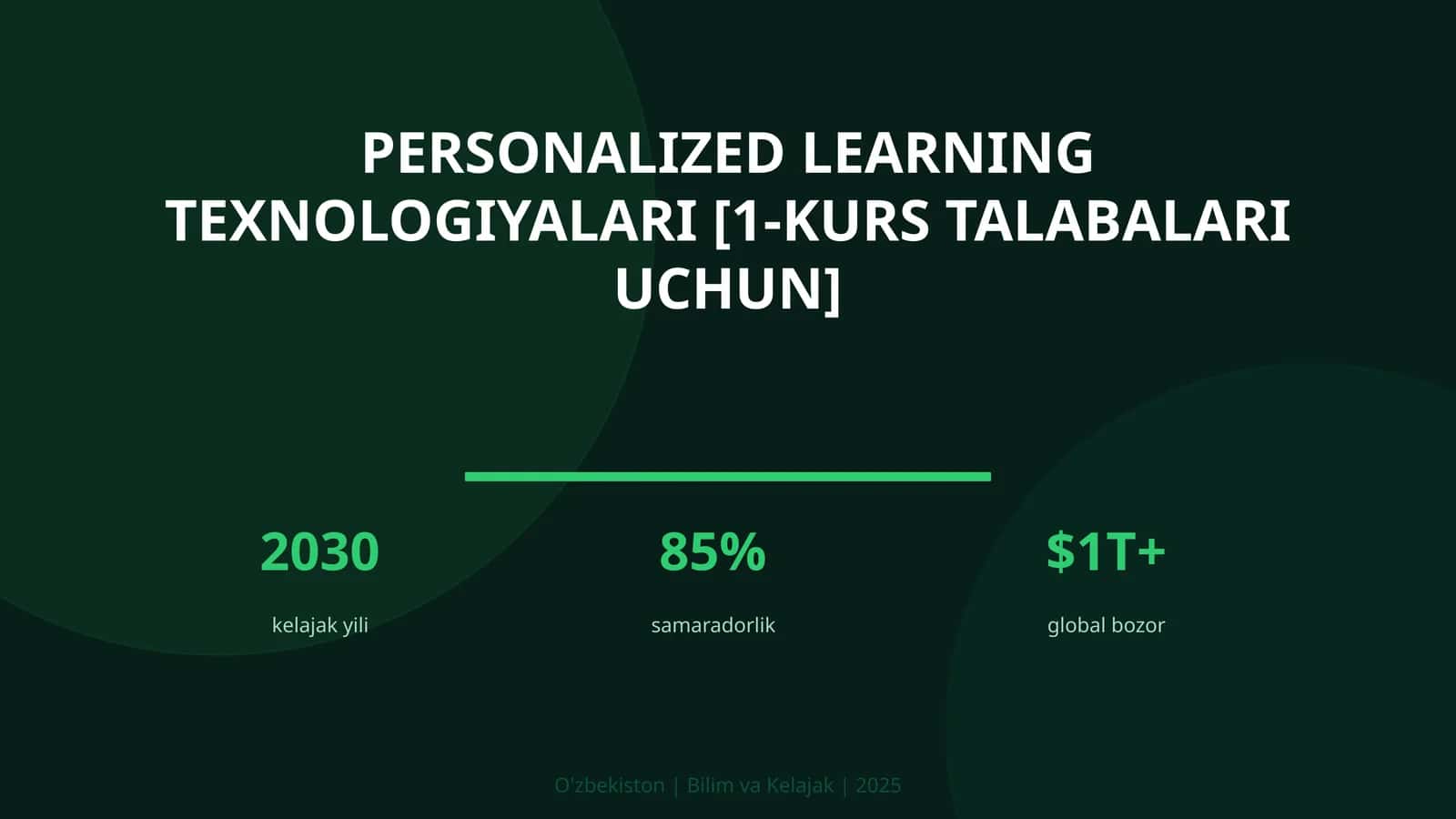 Personalized learning texnologiyalari [1-kurs talabalari uchun]