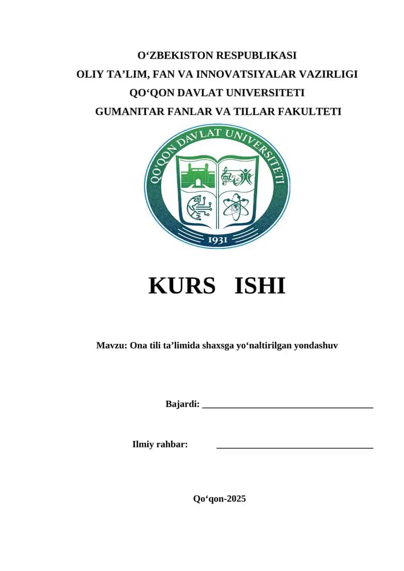 Ona tili taʼlimida shaxsga yoʻnaltirilgan yondashuv