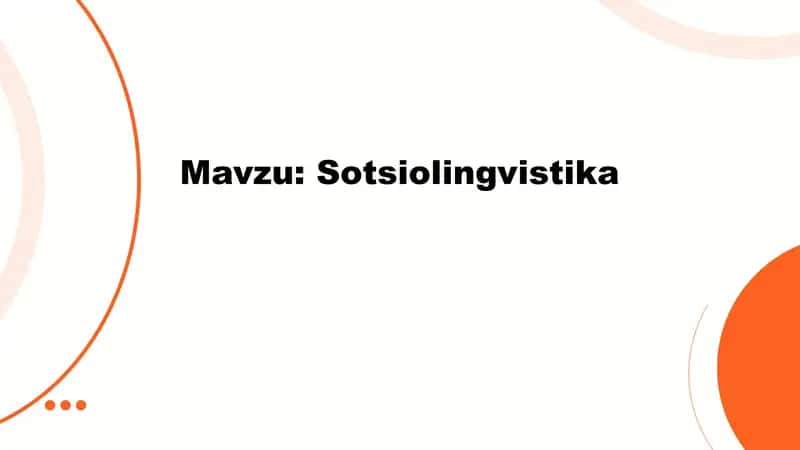 Sotsiolingvistika