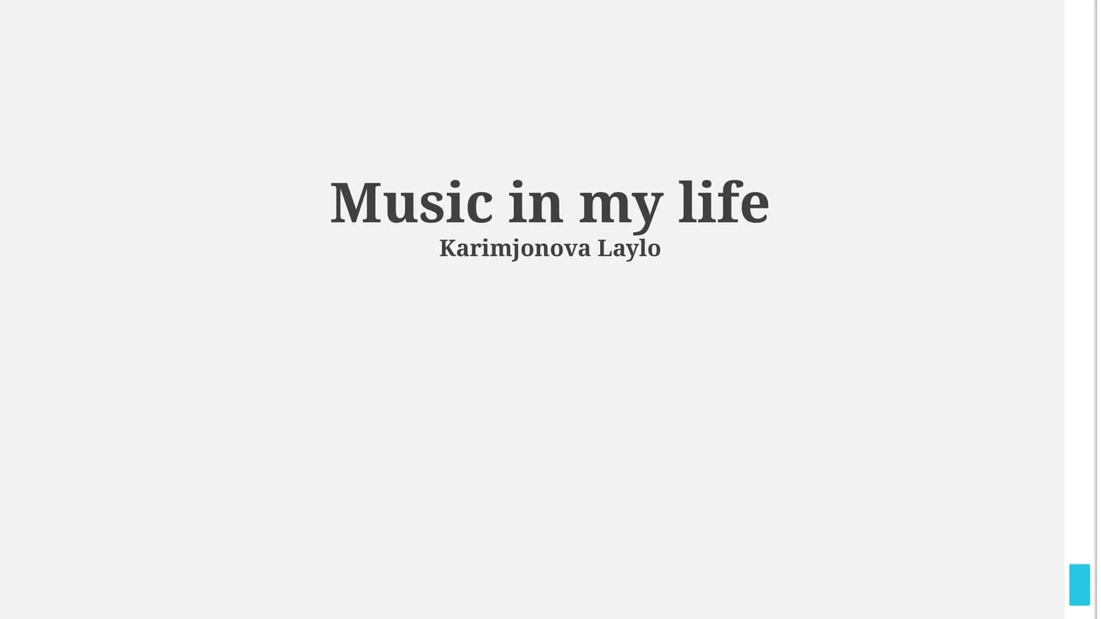 Music in my life