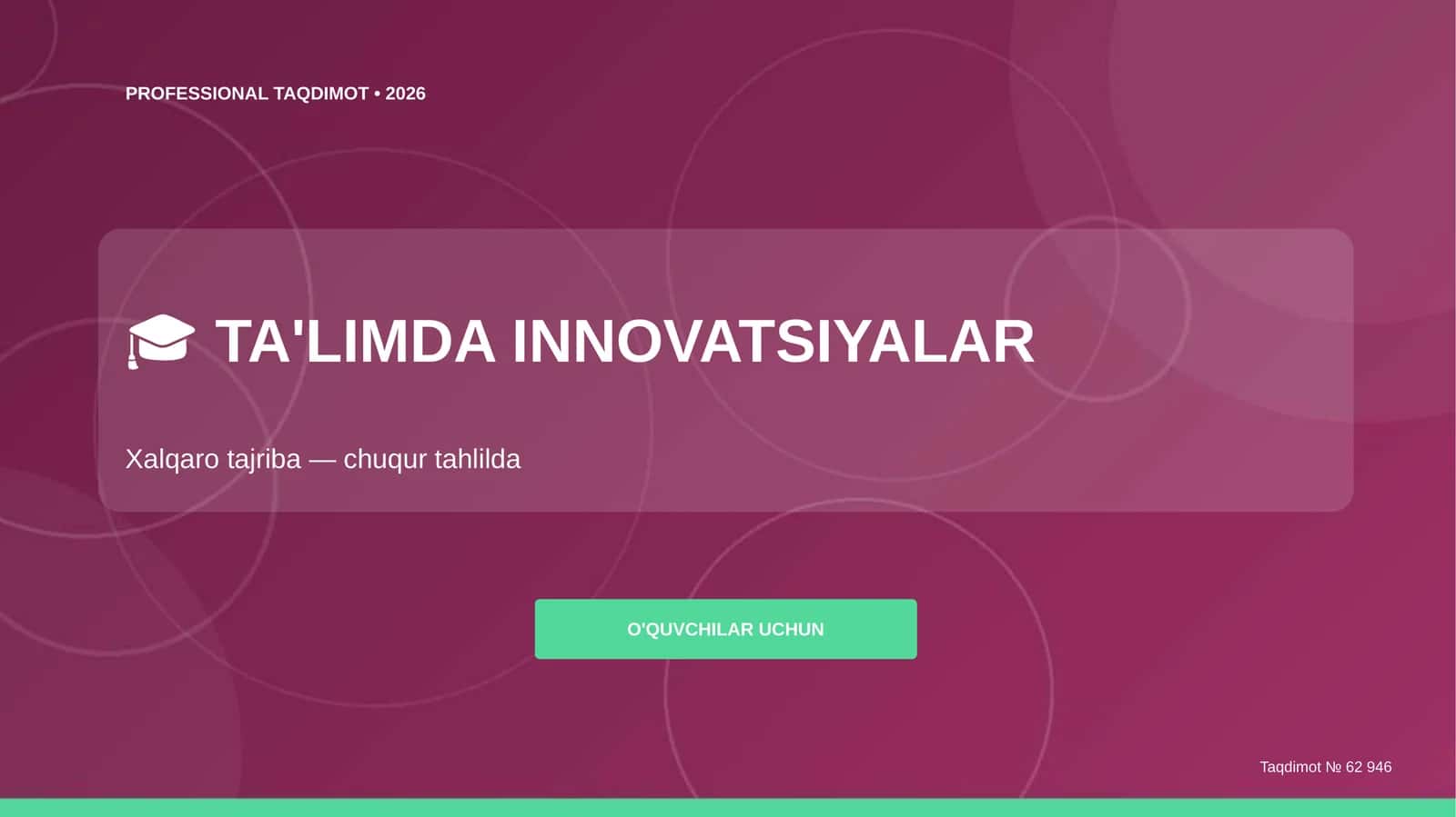 Ta'limda innovatsiyalar: xalqaro tajriba (chuqur tahlilda) [o'quvchilar uchun]