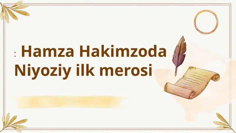 Hamza Hakimzoda Niyoziy ilk merosi