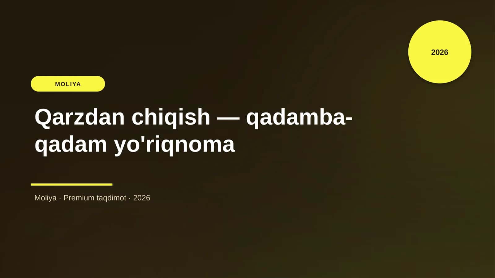 Qarzdan chiqish — qadamba-qadam yo'riqnoma