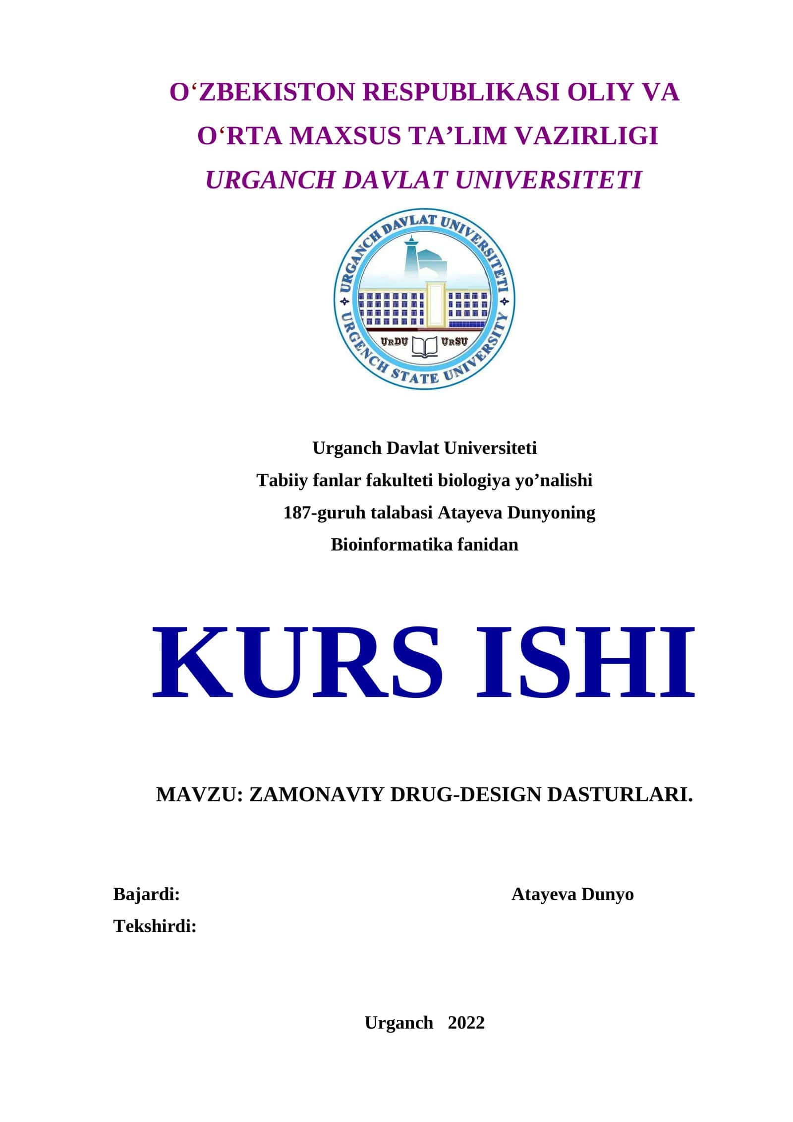 ZAMONAVIY DRUG-DESIGN DASTURLARI