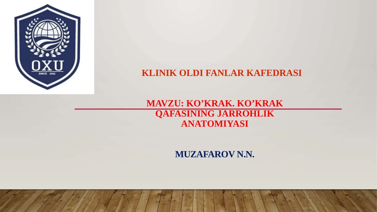 Ko'krak qafasining jarrohlik anatomiyasi