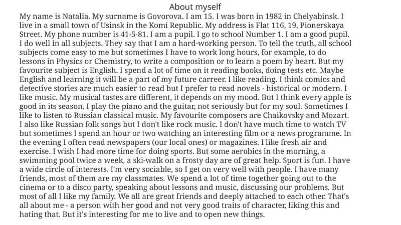 About myself