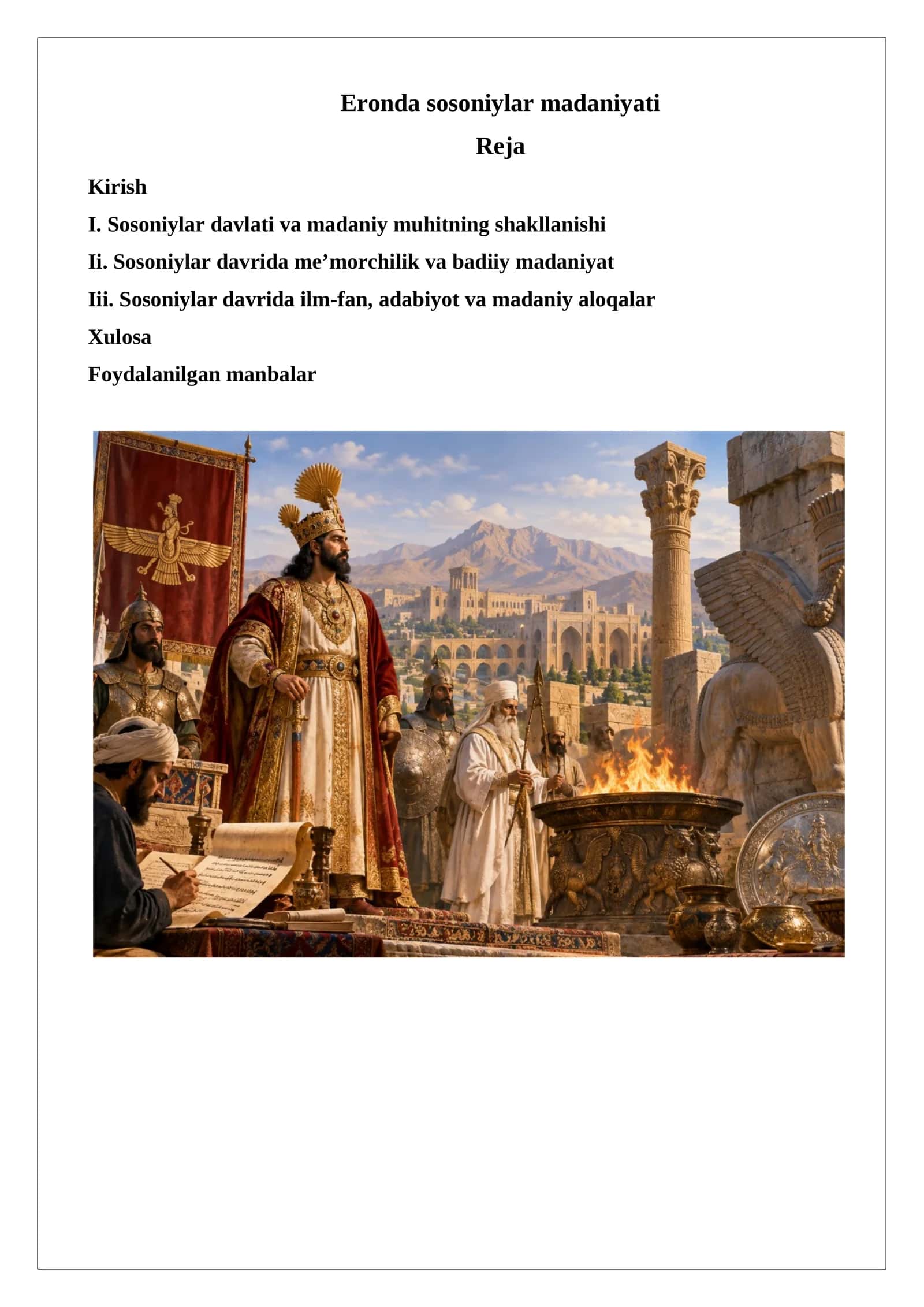 Eronda sosoniylar madaniyati