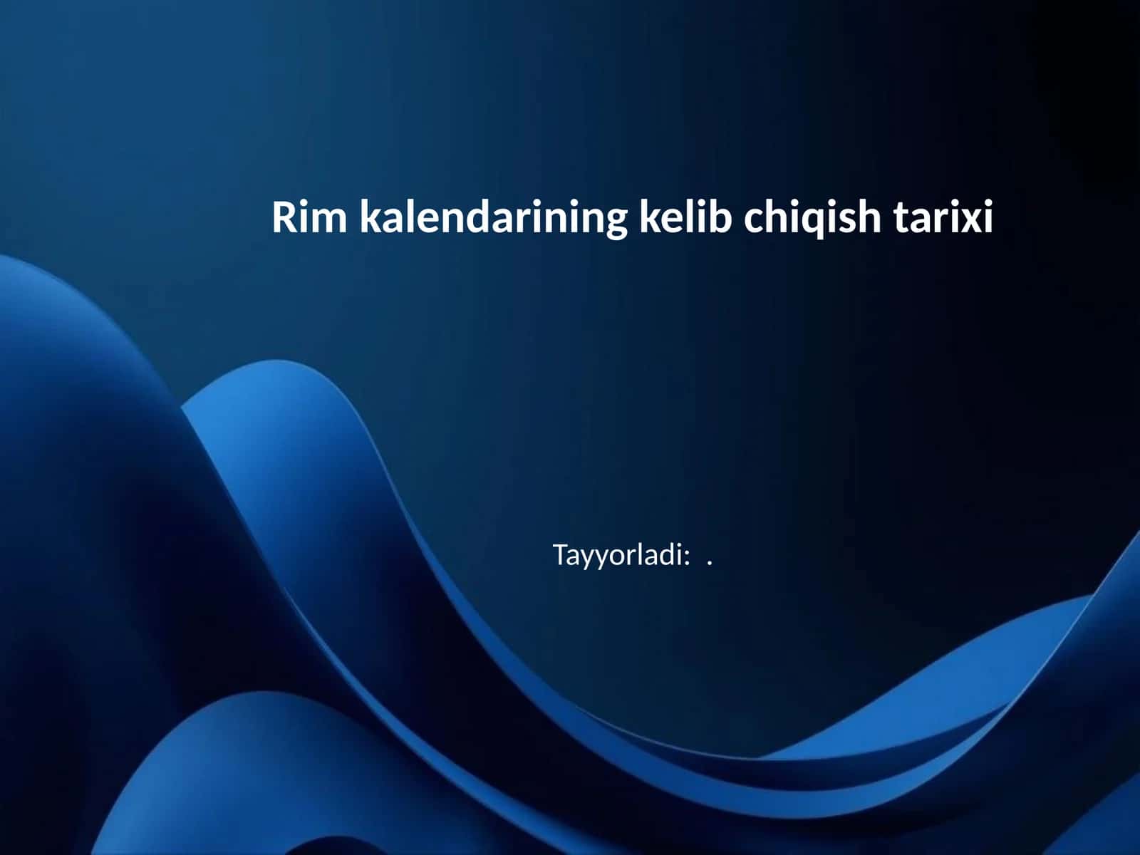 Rim kalendarining kelib chiqish tarixi