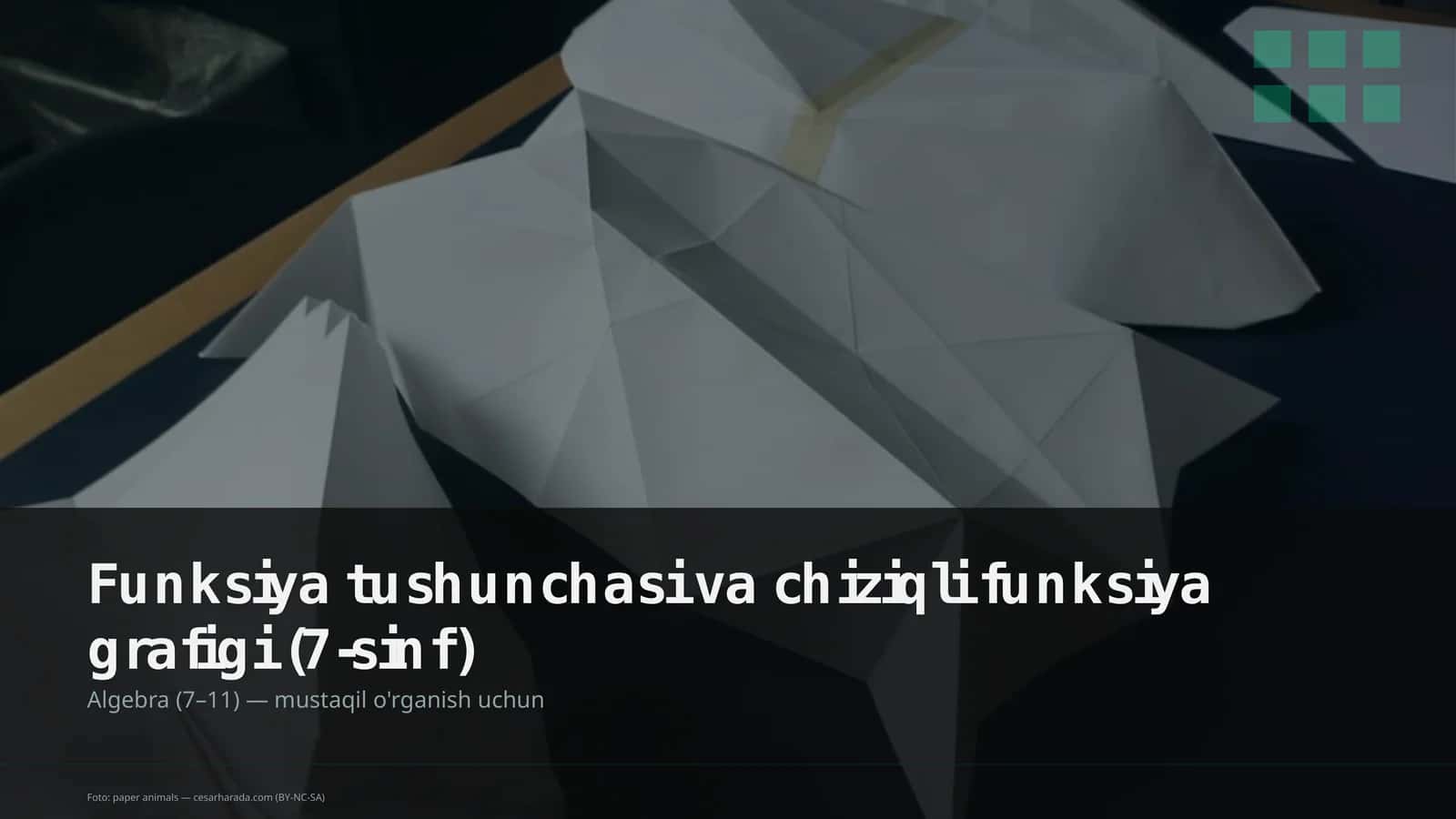 Funksiya tushunchasi va chiziqli funksiya grafigi (7-sinf)