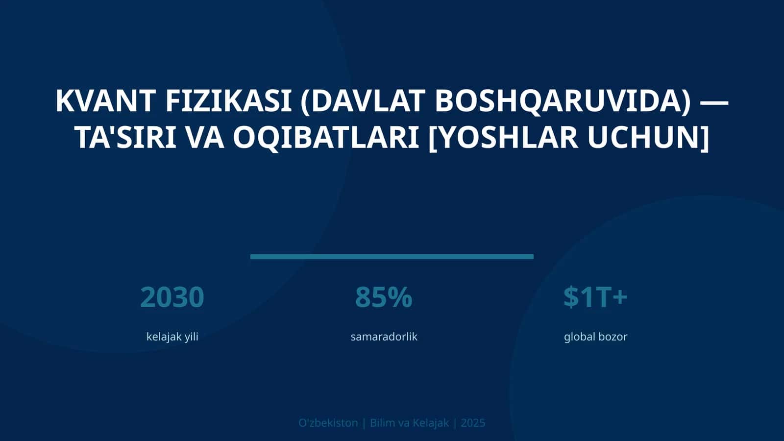 Kvant fizikasi (davlat boshqaruvida) — ta'siri va oqibatlari [yoshlar uchun]