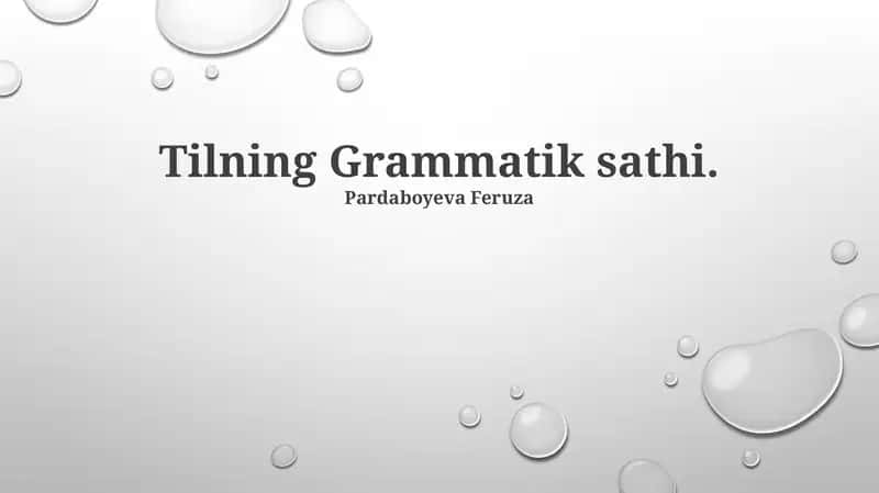 Tilning Grammatik sathi