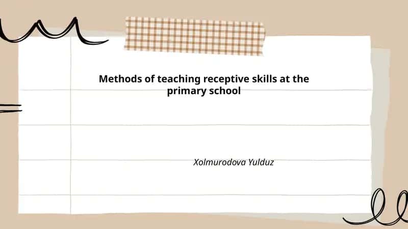 Methods of teaching receptive skills at the primary school