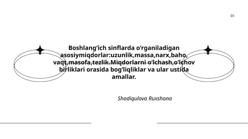 Boshlang‘ich sinflarda o‘rganiladigan asosiymiqdorlar