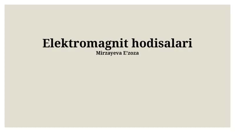 Elektromagnit hodisalari