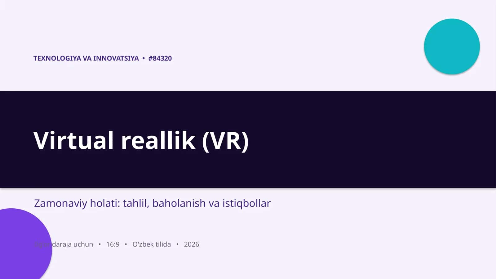 Virtual reallik (VR)