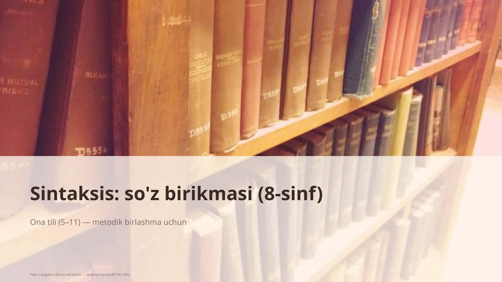 Sintaksis: so'z birikmasi (8-sinf)