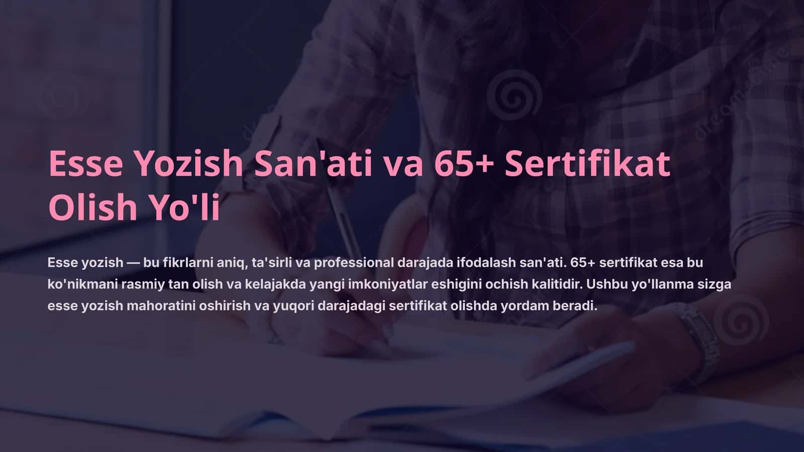 Esse Yozish San'ati va 65+ Sertifikat Olish Yo'li