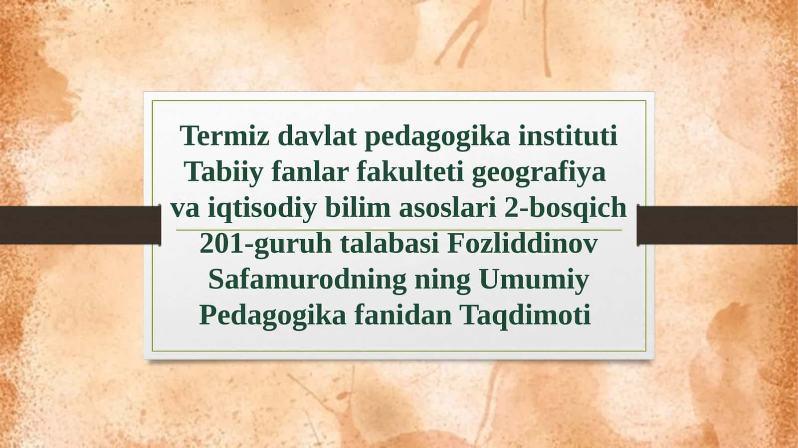 AVESTODAGI PEDAGOGIK QARASHLAR