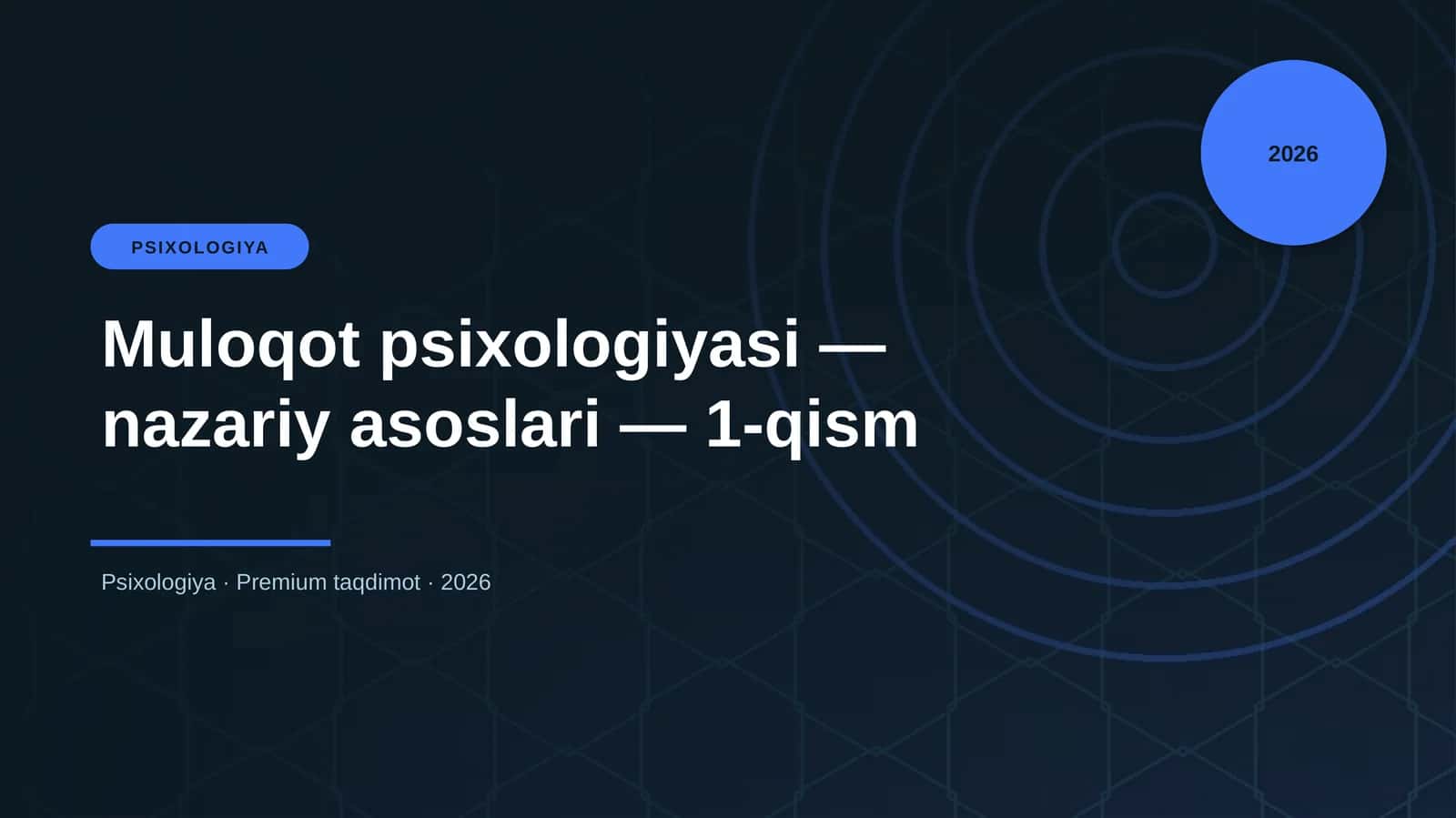Muloqot psixologiyasi — nazariy asoslari — 1-qism