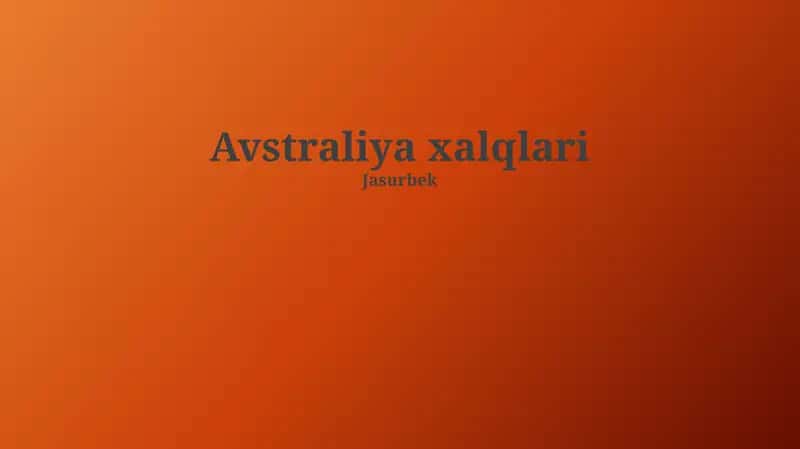 Avstraliya xalqlari