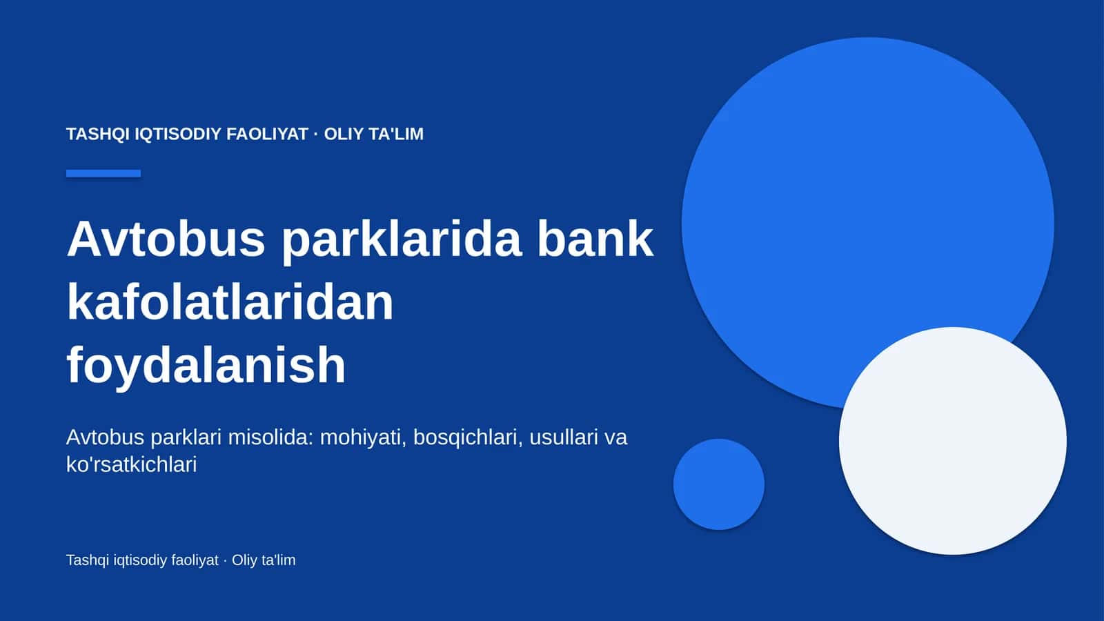 Avtobus parklarida bank kafolatlaridan foydalanish