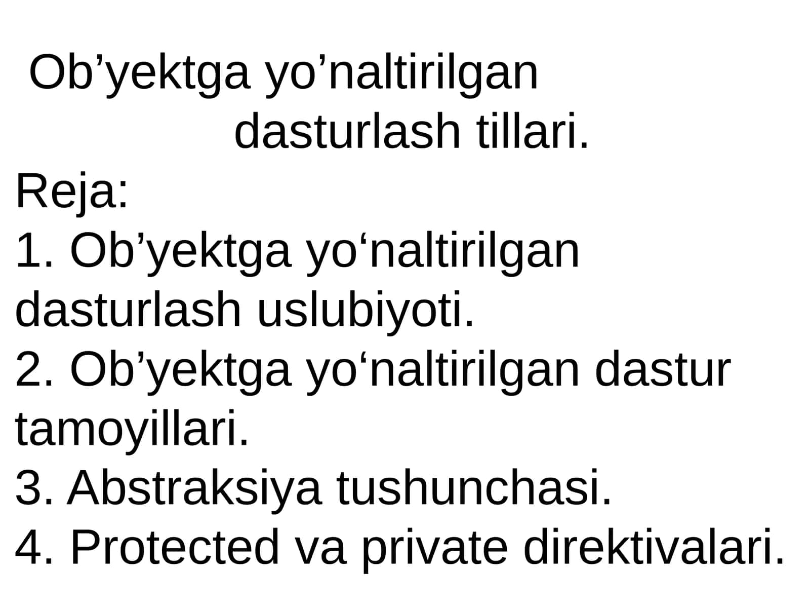 Obʻyektga yoʻnaltirilgan dasturlash tillari