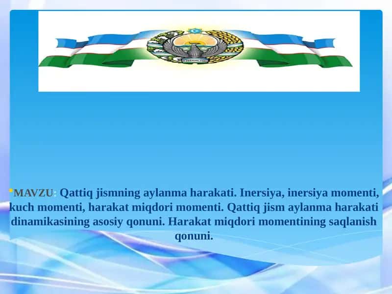 Qattiq jismning aylanma harakati