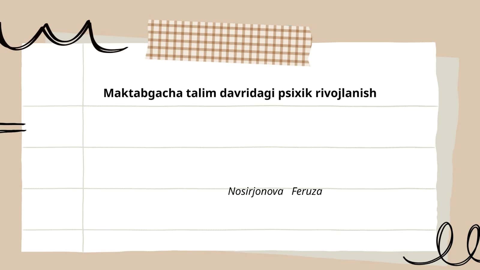 Maktabgacha talim davridagi psixik rivojlanish