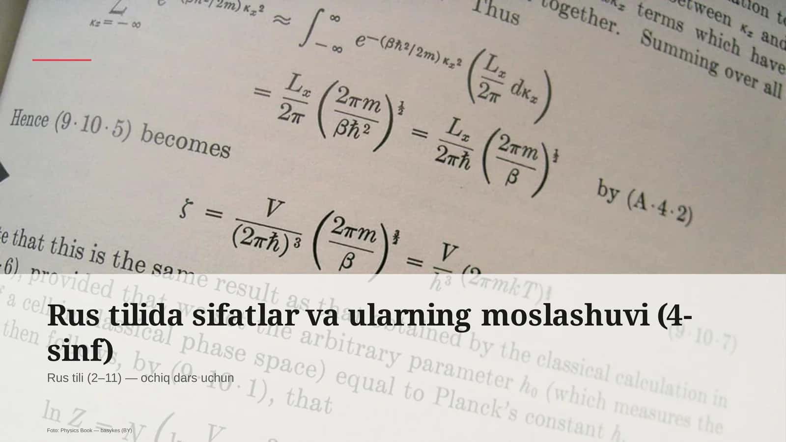 Rus tilida sifatlar va ularning moslashuvi (4-sinf)