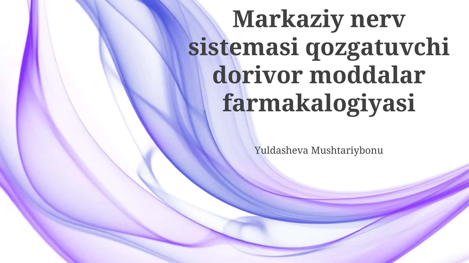 Markaziy nerv sistemasi qozgatuvchi dorivor moddalar farmakologiyasi
