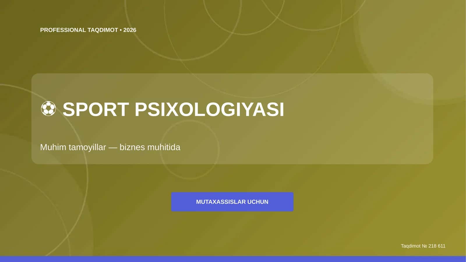 Sport psixologiyasi: muhim tamoyillar (biznes muhitida) [mutaxassislar uchun]