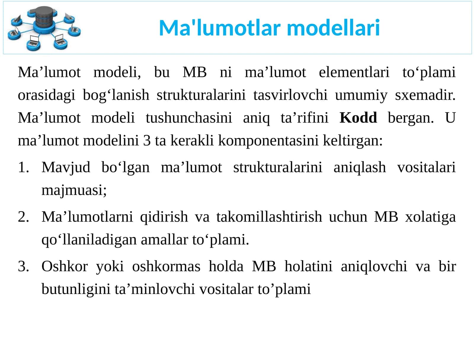 Ma'lumotlarmodellari