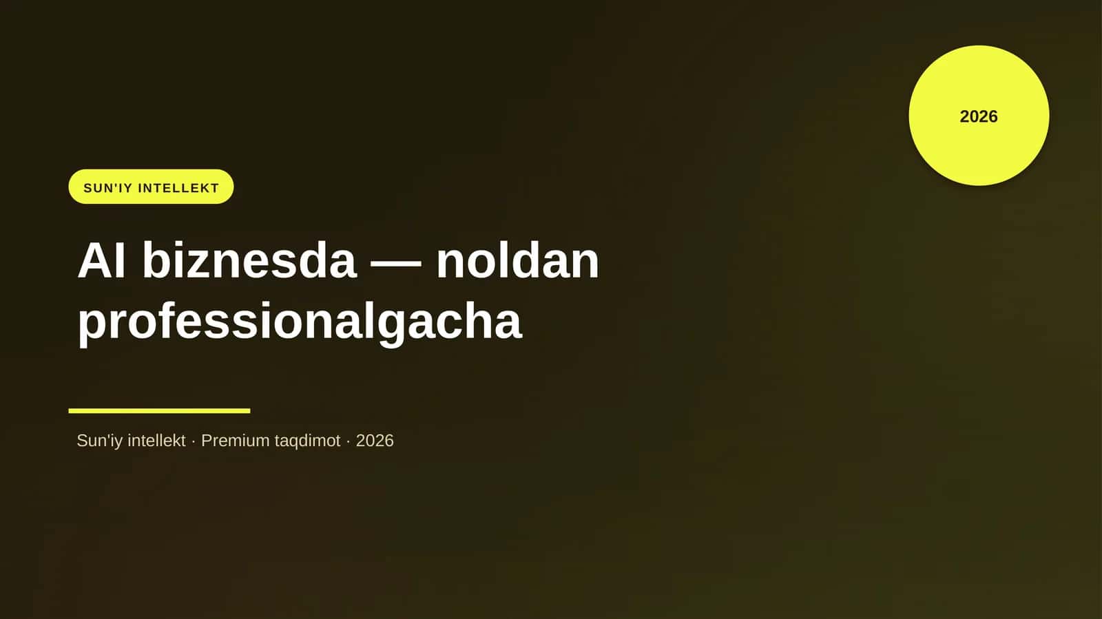 AI biznesda — noldan professionalgacha