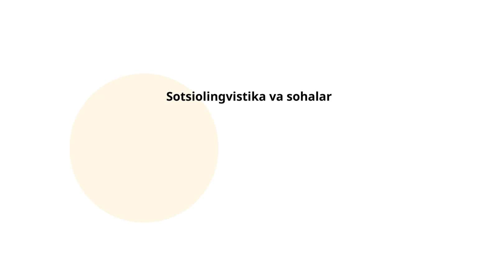 Sotsiolingvistika va sohalar