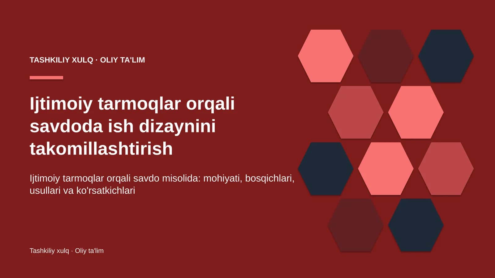 Ijtimoiy tarmoqlar orqali savdoda ish dizaynini takomillashtirish