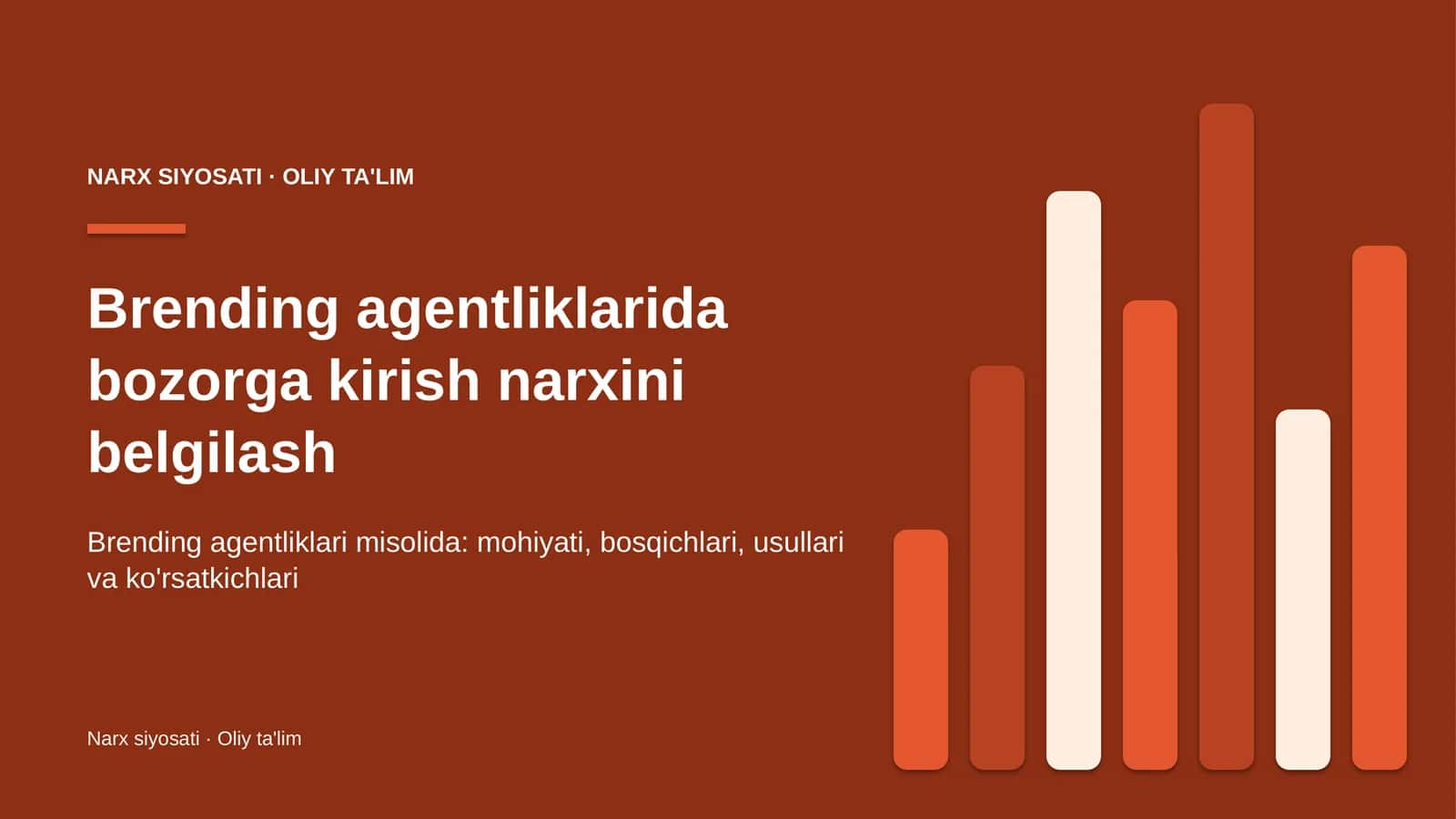 Bozorga kirish narxini belgilash: mohiyati