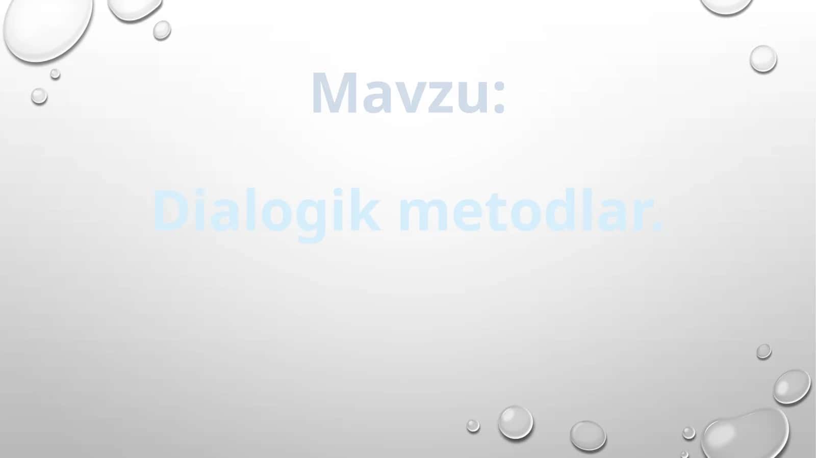 Dialogik metodlar