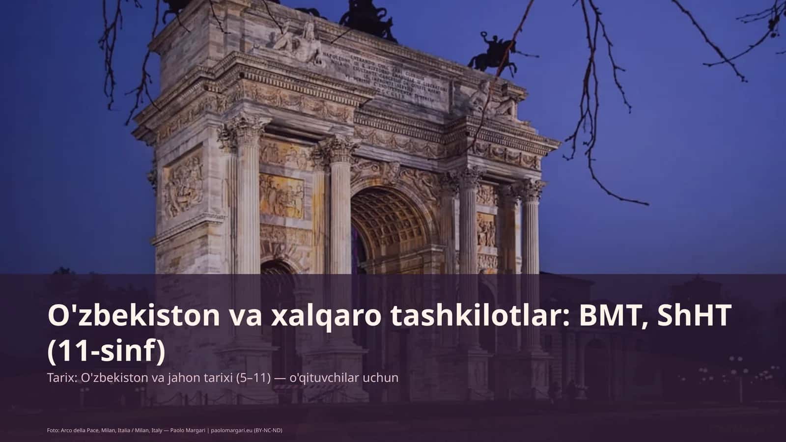 O'zbekiston va xalqaro tashkilotlar: BMT, ShHT (11-sinf)