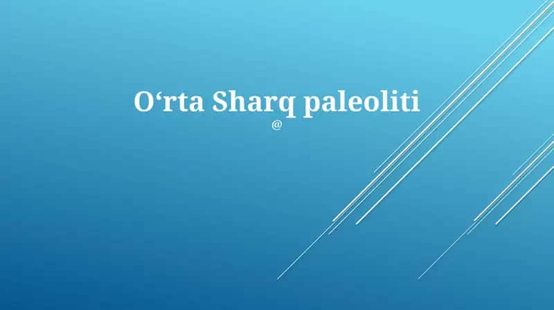 Oʻrta Sharq paleoliti