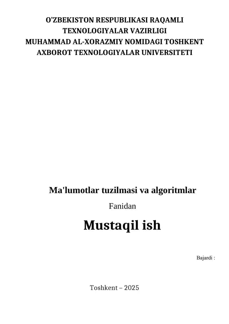 Chiziqli qidiruv algoritmi va uning ma'lumotlar tuzilmalariga (MT) qo‘llanilishi