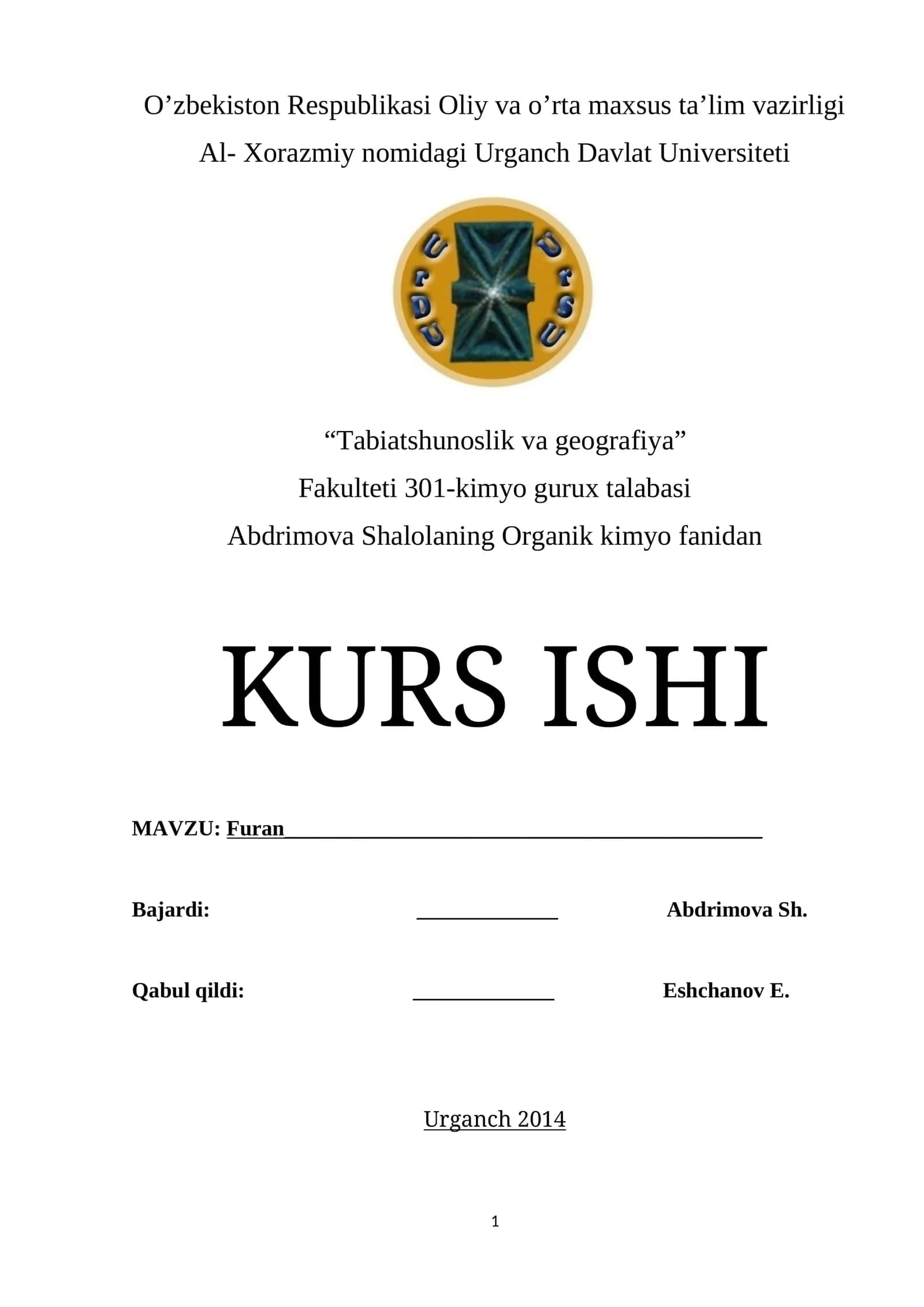 Furan KURS ISHI