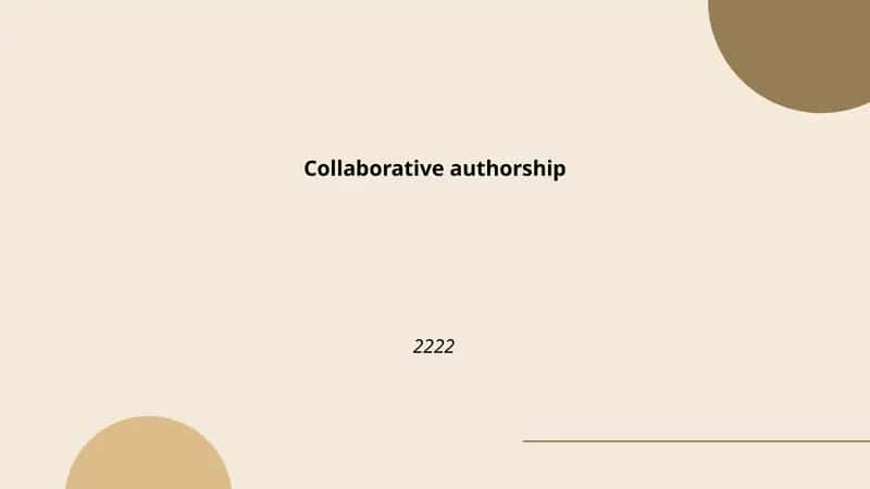 Collaborative authorship